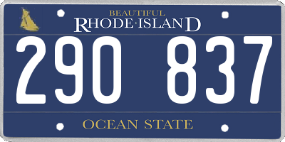 RI license plate 290837
