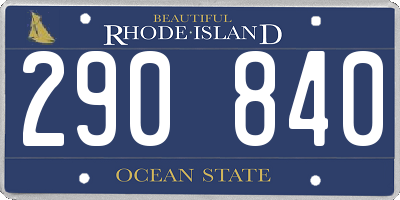 RI license plate 290840