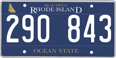 RI license plate 290843