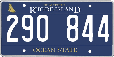 RI license plate 290844