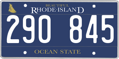 RI license plate 290845