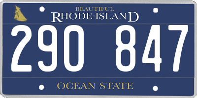 RI license plate 290847