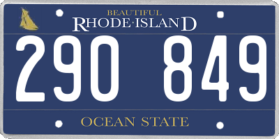RI license plate 290849