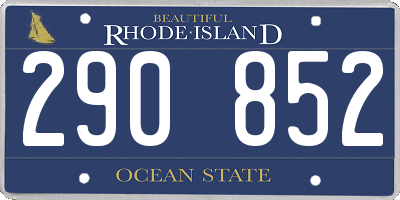 RI license plate 290852