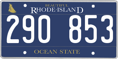 RI license plate 290853
