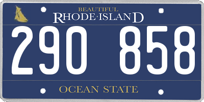 RI license plate 290858