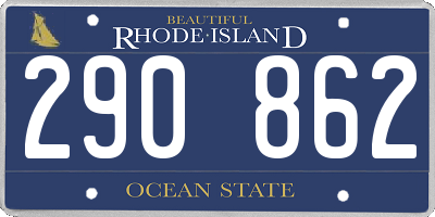RI license plate 290862