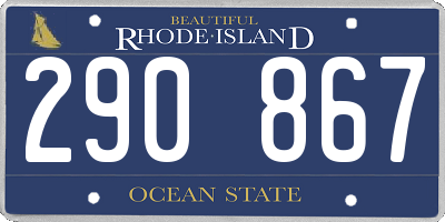RI license plate 290867
