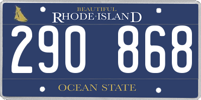 RI license plate 290868