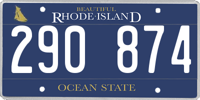 RI license plate 290874