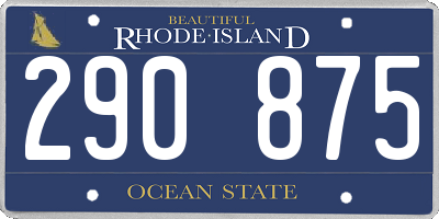 RI license plate 290875
