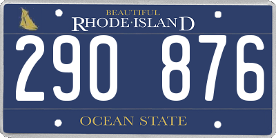 RI license plate 290876
