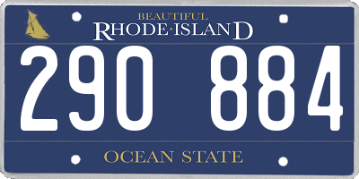 RI license plate 290884