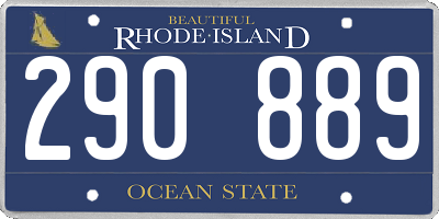 RI license plate 290889