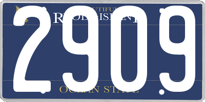 RI license plate 2909