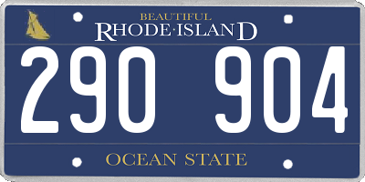 RI license plate 290904