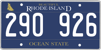 RI license plate 290926