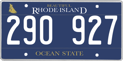 RI license plate 290927