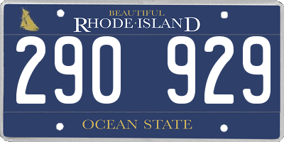 RI license plate 290929