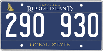 RI license plate 290930