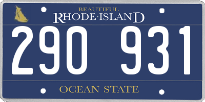 RI license plate 290931