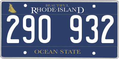 RI license plate 290932