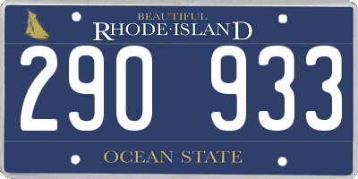 RI license plate 290933