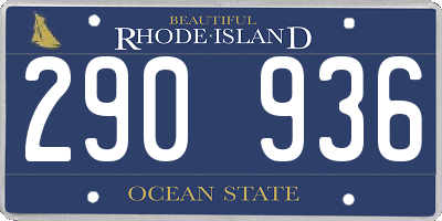 RI license plate 290936