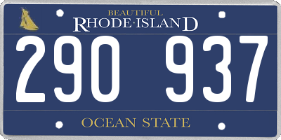 RI license plate 290937