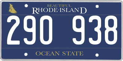 RI license plate 290938