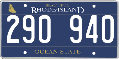 RI license plate 290940