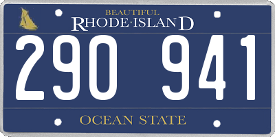 RI license plate 290941