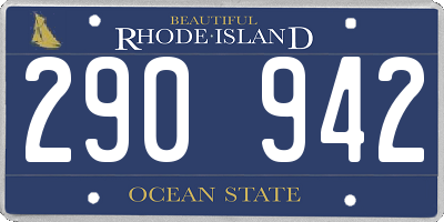 RI license plate 290942