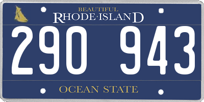 RI license plate 290943
