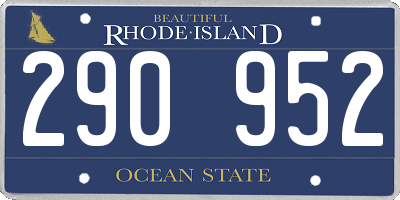 RI license plate 290952