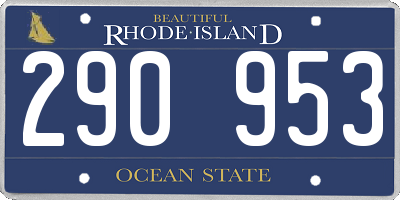 RI license plate 290953