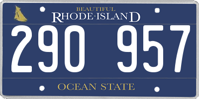 RI license plate 290957