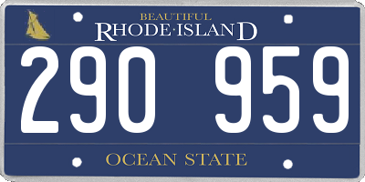 RI license plate 290959