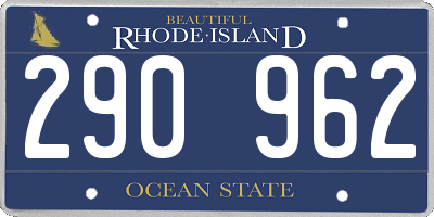 RI license plate 290962