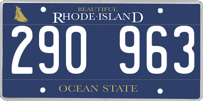 RI license plate 290963