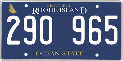RI license plate 290965
