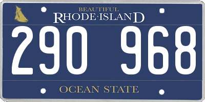 RI license plate 290968