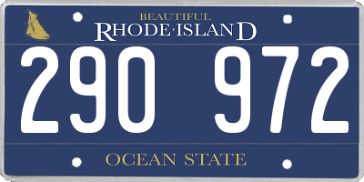 RI license plate 290972