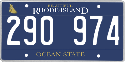 RI license plate 290974