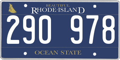 RI license plate 290978
