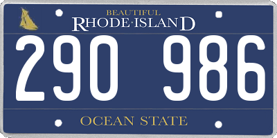 RI license plate 290986