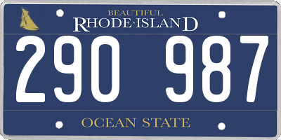 RI license plate 290987