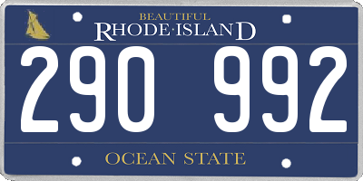 RI license plate 290992