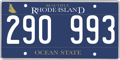 RI license plate 290993