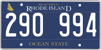 RI license plate 290994